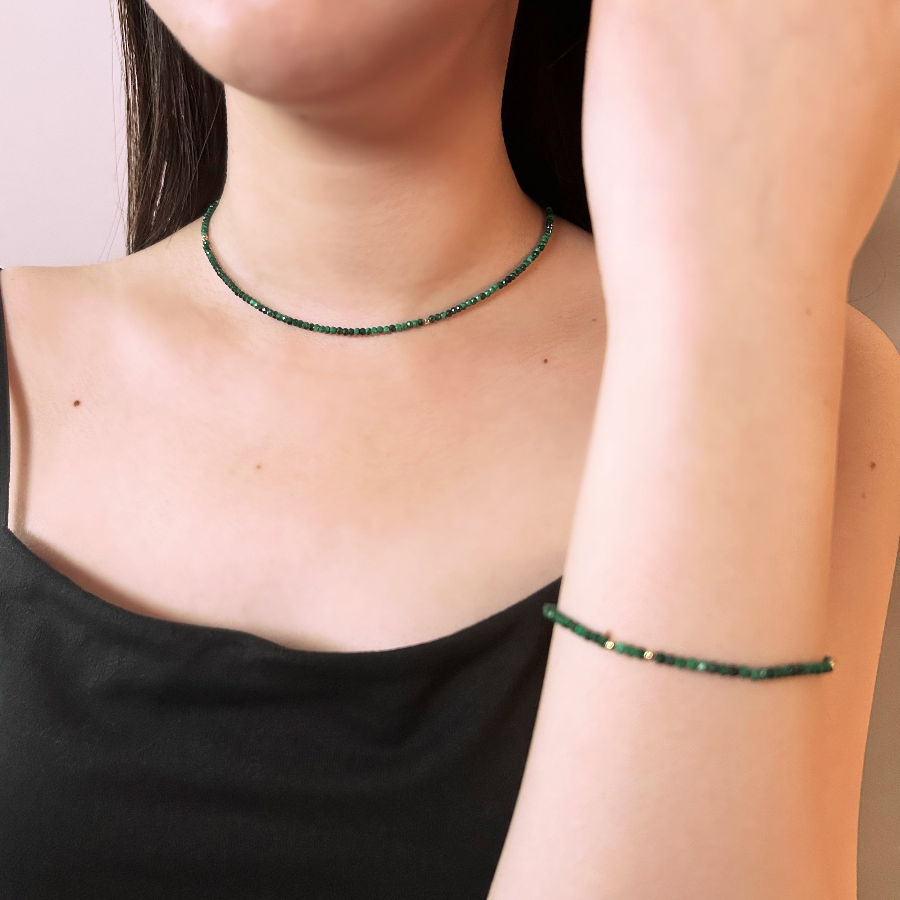 【rn】 Mille 《 Malachite 》 Necklace